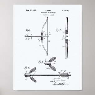 Archery Bow 1929 Weißbuch über Patentkunst Poster