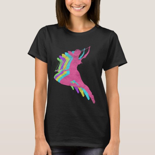 Archery Bow and Arrow 80s Colors 1980s T-Shirt (Vorderseite)