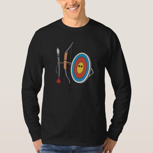 Archery Bow Arrow and Target Friends Cute T-Shirt (Vorderseite)