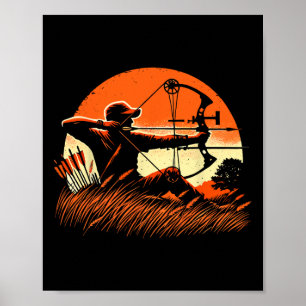 Archery Bow Hunter Deer Mule Elk Bow Jagd Poster