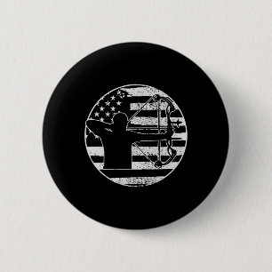 Archery Bow Jagd US-amerikanische Flagge 4. Juli Button