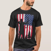 Archery Bow Junting Bow Hunter American Flag T-Shirt (Vorderseite)