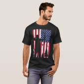 Archery Bow Junting Bow Hunter American Flag T-Shirt (Vorne ganz)