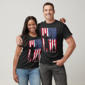 Archery Bow Junting Bow Hunter American Flag T-Shirt (Unisex)