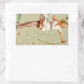 Archery Button-Up Girl Rechteckiger Aufkleber (Tasche)