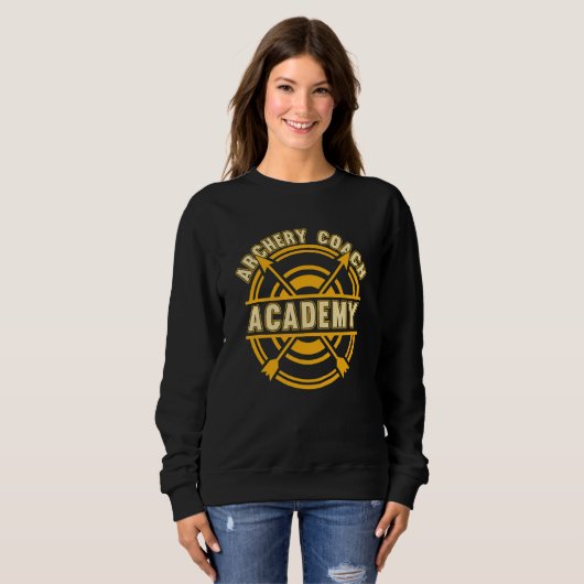Archery Coach Academy Bowman Target Arrow Bow Arc Sweatshirt (Vorne ganz)