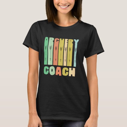 Archery Coach Retro Player Team Instructor T-Shirt (Vorderseite)