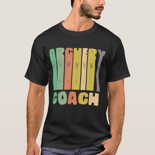 Archery Coach Retro Player Team Instructor T-Shirt (Vorderseite)