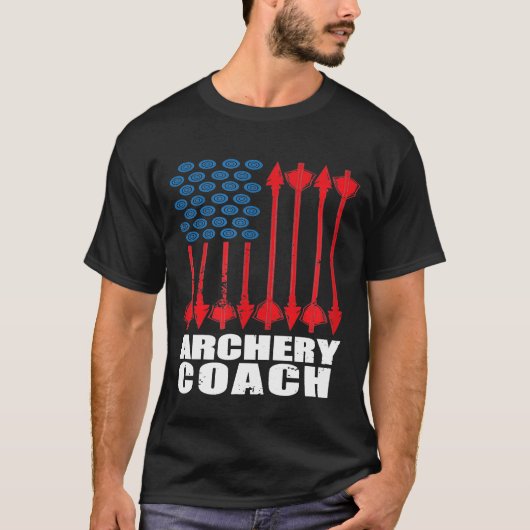 Archery Coach US Flags Player Team Instructor Da1 T-Shirt (Vorderseite)