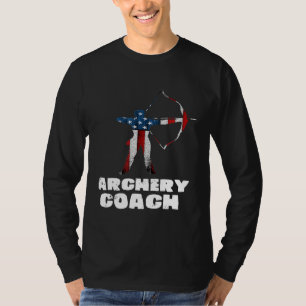 Archery Coach Usa Flag Player Team Instructor T-Shirt