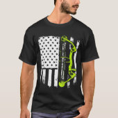 Archery Compound Bow Usa Flag T-Shirt (Vorderseite)