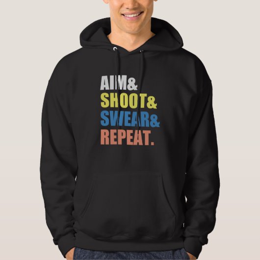 Archery Darts Billard  Aim Shoot Swear Repeat Hoodie (Vorderseite)