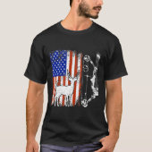 Archery Deer Hunter Bow Junting US Flag Patriotic T-Shirt (Vorderseite)