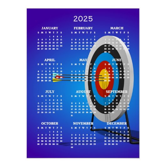 Archery Design 2025 Kalender Poster (Vorderseite)