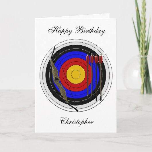 Archery Design Just Add Name Birthday Karte (Vorderseite)