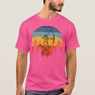 Archery Girl Archer Bow Longbow Hand Drawing T-Shirt