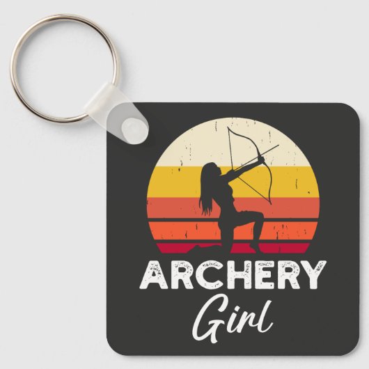 Archery Girl Bow und Arrow Schlüsselanhänger (Vorderseite)