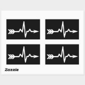 Archery Heartbeat Sports Rechteckiger Aufkleber (Blatt)