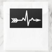 Archery Heartbeat Sports Rechteckiger Aufkleber (Tasche)
