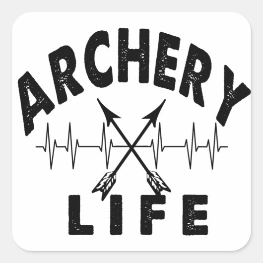 Archery Life Quadratischer Aufkleber (Vorderseite)