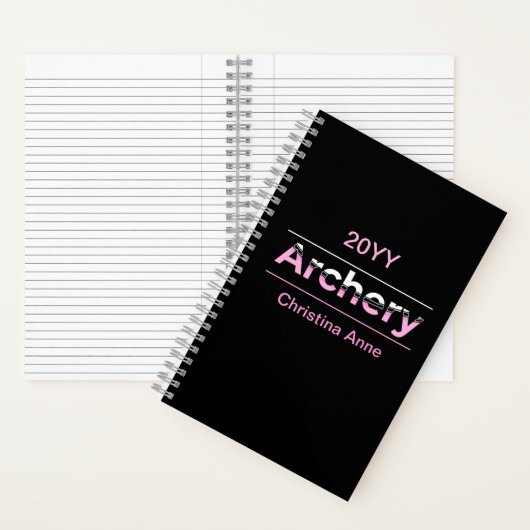 Archery Minimalistisch Modern Art - Rosa Arche Notizblock (Innen)