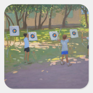 Archery Practice Frankreich Quadratischer Aufkleber