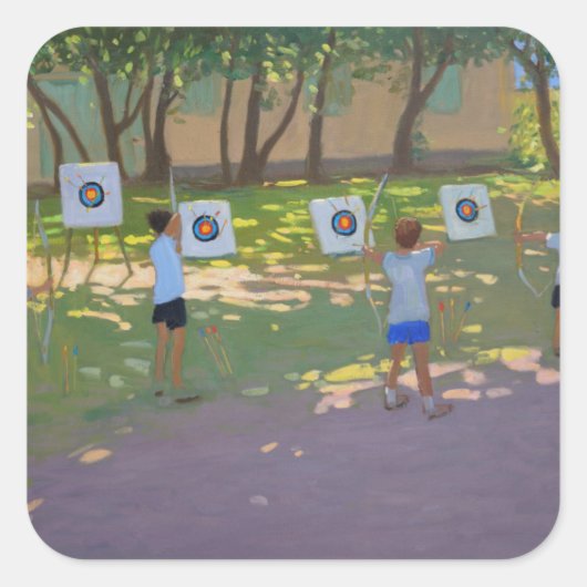 Archery Practice Frankreich Quadratischer Aufkleber (Vorderseite)