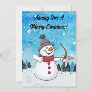 Archery Snowman Weihnachtskarte Feiertagskarte