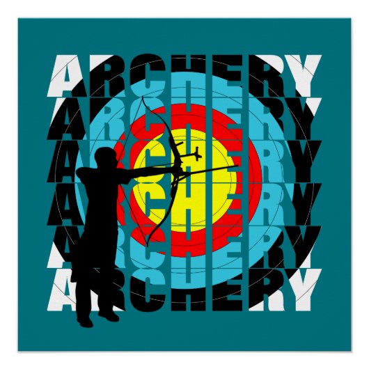 Archery Sport Cool Typografy Archers Graphic Poster (Vorderseite)