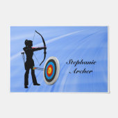 Archery Sport Female Archer Ziel personalisieren Fußmatte (Vorderseite)