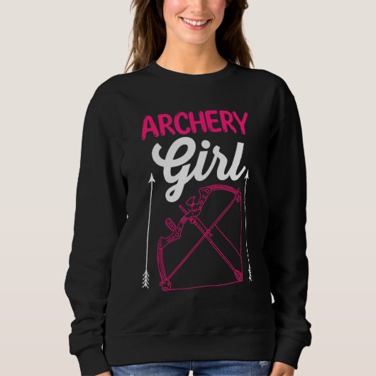 Archery Sports Bow And Arow Shooting Archer Girl Sweatshirt (Vorderseite)