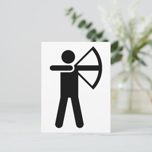 Archery Symbol Postkarte (Stehend Vorderseite)