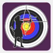 Archery & target 02 quadratischer aufkleber (Vorderseite)