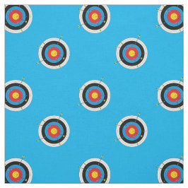 Archery Targets and Arrows Patches on Blue Stoff