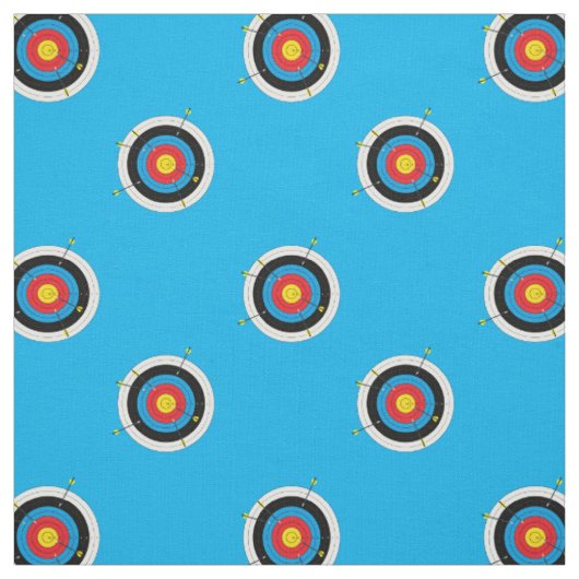 Archery Targets and Arrows Patches on Blue Stoff (Muster)