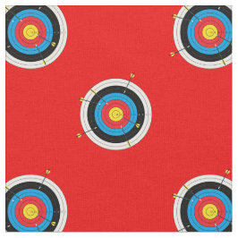 Archery Targets and Arrows Patches on Red Stoff