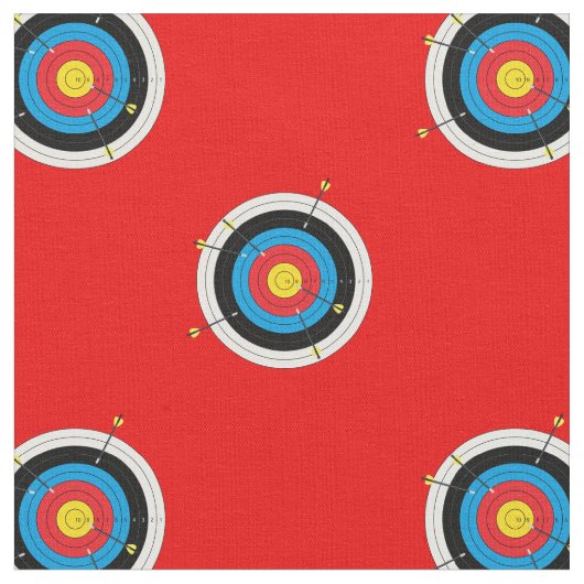 Archery Targets and Arrows Patches on Red Stoff (Nahaufnahme)