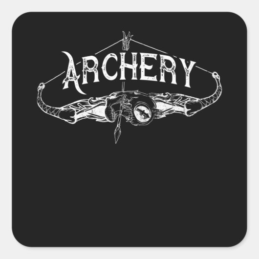 Archery Tattoo Art Bow Quadratischer Aufkleber (Vorderseite)