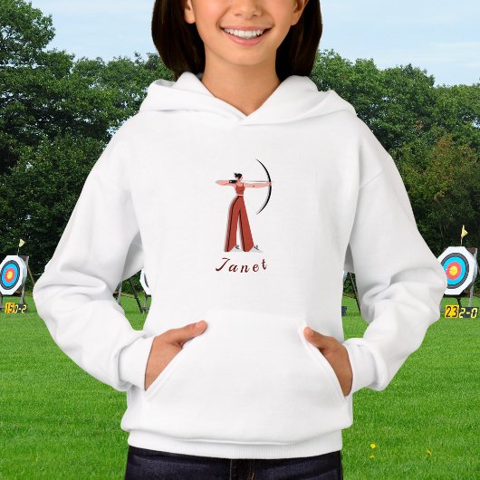 Archery Theme Bow Arrow Archers Kid Name Hoodie