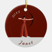 Archery Theme Bow Arrow Archers Name Dated Keramik Ornament (Vorne)