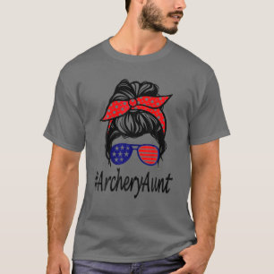 Archery Tunt Life Messy Bun Haar Brille Mutter T-Shirt