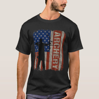 Archery USA American Flag Vintag 4. Juli Geschenk T-Shirt