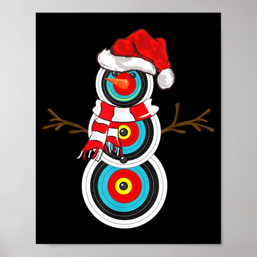 Archery Xmas Gift Santa Hat Snowman Archery Christ Poster (Vorne)