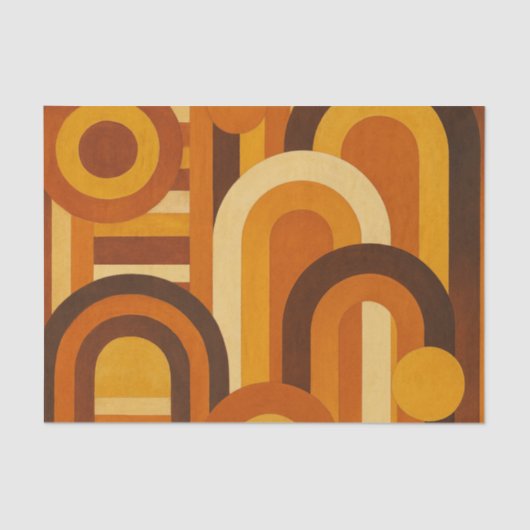 Arches and Sunspots Retro MCM Geometric Design Seidenpapier (Vorderseite)