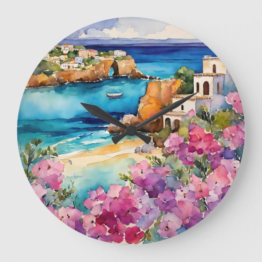 "Arches by Sea" Große Wanduhr (Vorderseite)