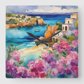 "Arches by Sea" Quadratische Wanduhr (Vorderseite)