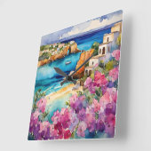 "Arches by Sea" Quadratische Wanduhr (Winkel)