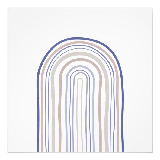 Arches der Mitte des Jahrhunderts - Blau und Beige Fotodruck (Vorne)