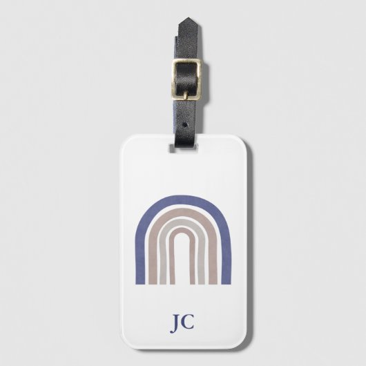 Arches der Mitte des Jahrhunderts - Blau und Beige Gepäckanhänger (Vorderseite Vertikal)