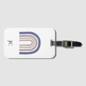 Arches der Mitte des Jahrhunderts - Blau und Beige Gepäckanhänger (Vorderseite (Horizontal))